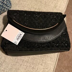 LC Lauren Conrad Black and Gold Clutch